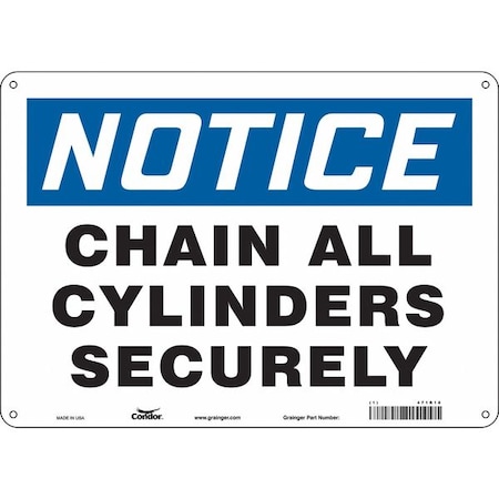 Safety Sign, 10 in Height, 14 in Width, Polyethylene, Horizontal Rectangle, English, 471R18 MPN:471R18