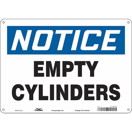 Safety Sign, 10 in Height, 14 in Width, Polyethylene, Horizontal Rectangle, English, 471R44 MPN:471R44