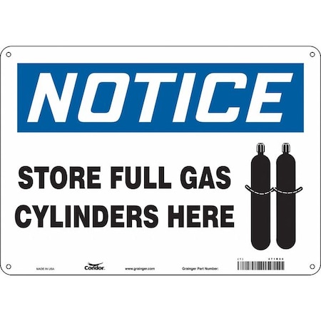 Safety Sign, 10 in Height, 14 in Width, Polyethylene, Horizontal Rectangle, English, 471R56 MPN:471R56