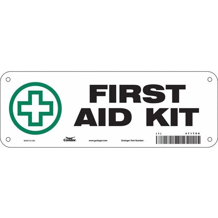 First Aid Kit, 10 in W x 3 1/2 in H, Vertical Rectangle, Polyethylene, 471T09 MPN:471T09