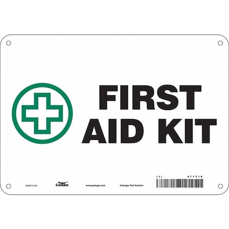First Aid Kit, 10 in W x 7 in H, Vertical Rectangle, Polyethylene, 471T18 MPN:471T18