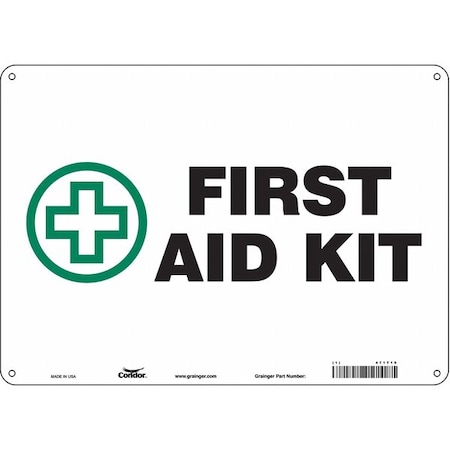First Aid Kit, 14 in W x 10 in H, Horizontal Rectangle, Polyethylene, 471T19 MPN:471T19