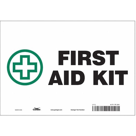 First Aid Kit, 10 in W x 7 in H, Vertical Rectangle, Vinyl, 471T20 MPN:471T20