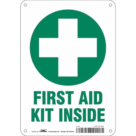 First Aid Kit Inside, 7 in W x 10 in H, Horizontal Rectangle, Polyethylene, 471T24 MPN:471T24