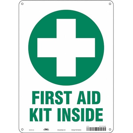First Aid Kit Inside, 10 in W x 14 in H, Vertical Rectangle, Polyethylene, 471T25 MPN:471T25