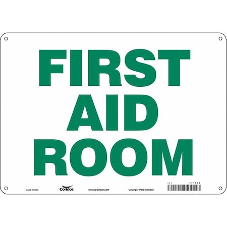 First Aid Room, 14 in W x 10 in H, Horizontal Rectangle, Aluminum, 471T30 MPN:471T30