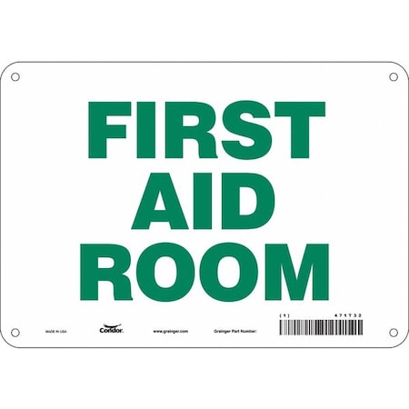First Aid Room, 10 in W x 7 in H, Vertical Rectangle, Polyethylene, 471T32 MPN:471T32