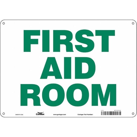 First Aid Room, 14 in W x 10 in H, Horizontal Rectangle, Polyethylene, 471T33 MPN:471T33