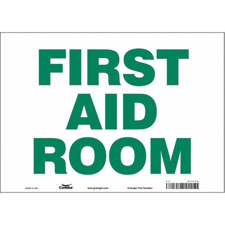 First Aid Room, 14 in W x 10 in H, Horizontal Rectangle, Vinyl, 471T35 MPN:471T35