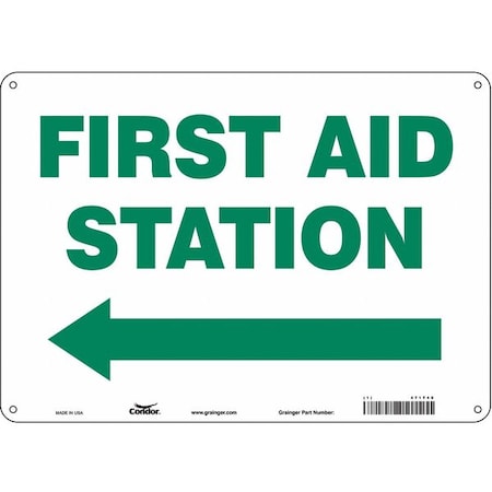 First Aid Station, 14 in W x 10 in H, Horizontal Rectangle, Polyethylene, 471T40 MPN:471T40