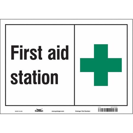 First Aid Station, 14 in W x 10 in H, Horizontal Rectangle, Vinyl, 471T55 MPN:471T55