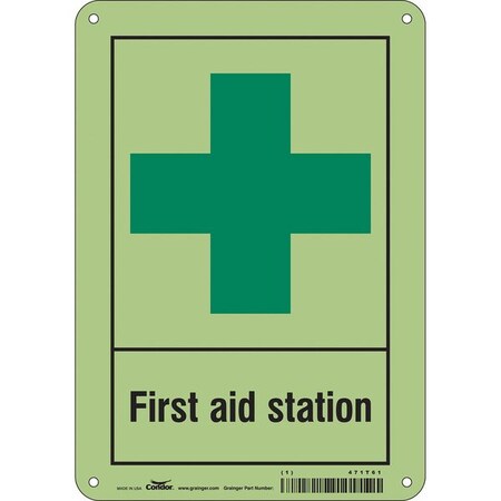 First Aid Station, 7 in W x 10 in H, Horizontal Rectangle, Polyethylene, 471T61 MPN:471T61