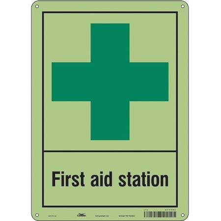 First Aid Station, 10 in W x 14 in H, Vertical Rectangle, Polyethylene, 471T62 MPN:471T62