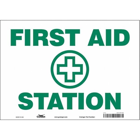 First Aid Station, 14 in W x 10 in H, Horizontal Rectangle, Vinyl, 471T76 MPN:471T76