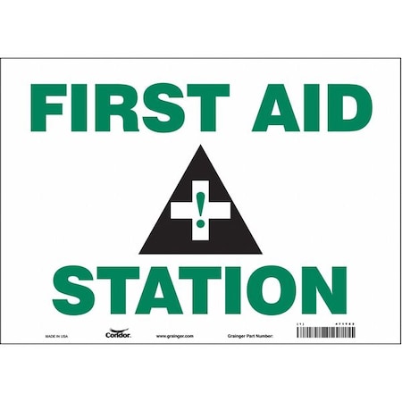 First Aid Station, 14 in W x 10 in H, Horizontal Rectangle, Vinyl, 471T82 MPN:471T82
