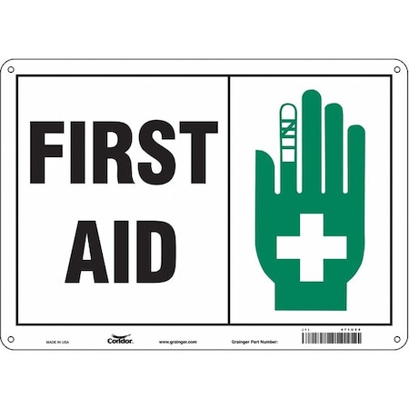 First Aid, 14 in W x 10 in H, Horizontal Rectangle, Polyethylene, 471U25 MPN:471U25