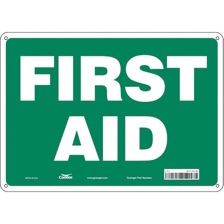 First Aid, 14 in W x 10 in H, Horizontal Rectangle, Polyethylene, 471U36 MPN:471U36