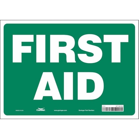 First Aid, 14 in W x 10 in H, Horizontal Rectangle, Vinyl, 471U38 MPN:471U38