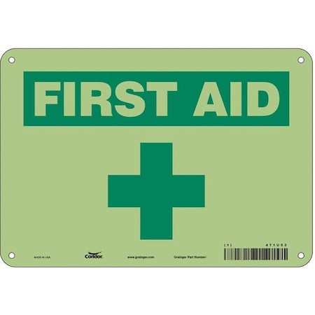 First Aid, 10 in W x 7 in H, Vertical Rectangle, Polyethylene, 471U52 MPN:471U52