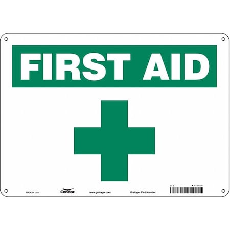 First Aid, 14 in W x 10 in H, Horizontal Rectangle, Polyethylene, 471U55 MPN:471U55