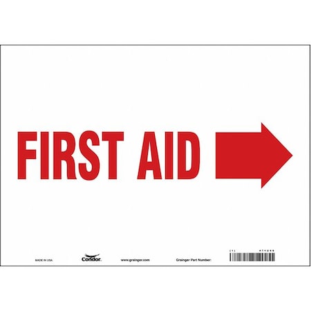 First Aid, 14 in W x 10 in H, Horizontal Rectangle, Vinyl, 471U66 MPN:471U66
