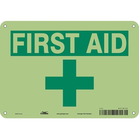 First Aid, 10 in W x 7 in H, Vertical Rectangle, Polyethylene, 471V13 MPN:471V13
