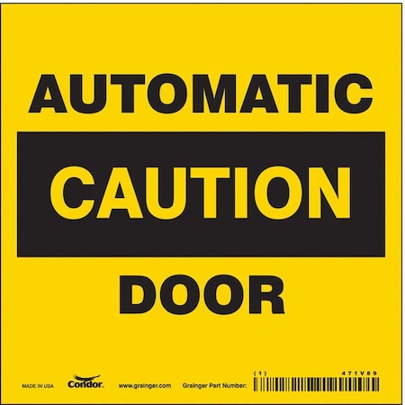 Automatic Caution Door, 6 in W x 6 in H, Square, Vinyl, 471V89 MPN:471V89