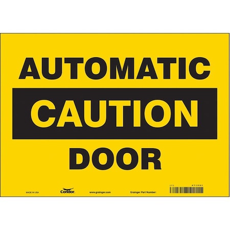 Automatic Caution Door, 14 in W x 10 in H, Horizontal Rectangle, Vinyl, 471V91 MPN:471V91