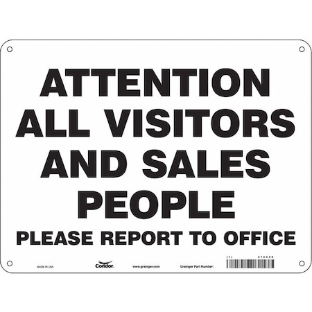 Safety Sign, 18 in H, 24 in W, Aluminum, Horizontal Rectangle, English, 472C20 MPN:472C20