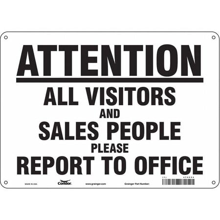 Safety Sign, 10 in Height, 14 in Width, Polyethylene, Horizontal Rectangle, English, 472C24 MPN:472C24