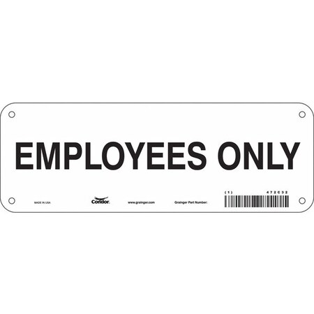 Safety Sign, 3 1/2 in Height, 10 in Width, Polyethylene, Vertical Rectangle, English MPN:472C32
