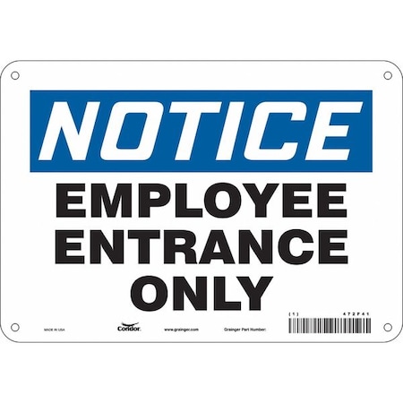 Safety Sign, 7 in Height, 10 in Width, Aluminum, Vertical Rectangle, English, 472F41 MPN:472F41