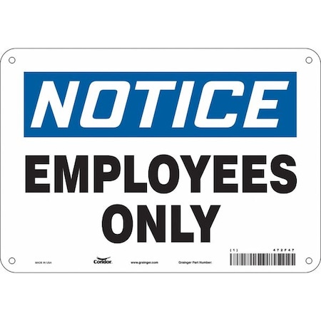 Safety Sign, 7 in Height, 10 in Width, Aluminum, Vertical Rectangle, English, 472F47 MPN:472F47