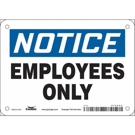 Safety Sign, 5 in Height, 7 in Width, Vinyl, Horizontal Rectangle, English, 472F53 MPN:472F53
