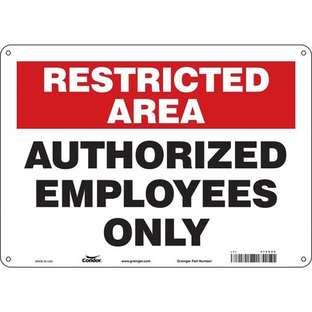 Safety Sign, 10 in Height, 14 in Width, Aluminum, Horizontal Rectangle, English, 472G08 MPN:472G08