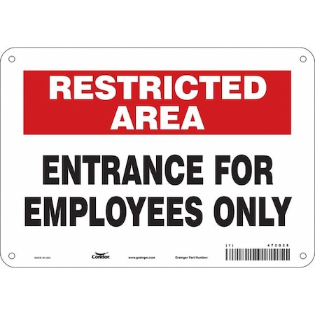 Safety Sign, 7 in Height, 10 in Width, Aluminum, Vertical Rectangle, English, 472G28 MPN:472G28