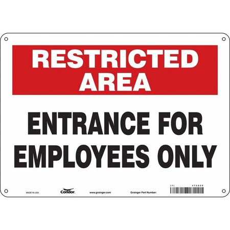 Safety Sign, 10 in Height, 14 in Width, Aluminum, Horizontal Rectangle, English, 472G29 MPN:472G29
