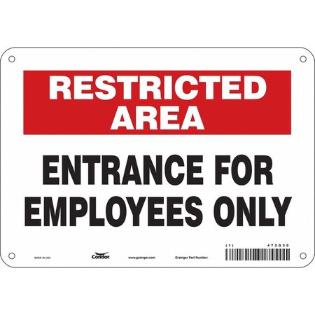 Safety Sign, 7 in Height, 10 in Width, Polyethylene, Vertical Rectangle, English, 472G30 MPN:472G30