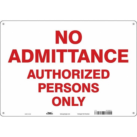 Safety Sign, 14 in H, 20 in W, Aluminum, Horizontal Rectangle, English, 472H21 MPN:472H21