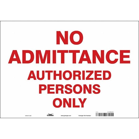 Safety Sign, 14 in H, 20 in W, Vinyl, Horizontal Rectangle, English, 472H29 MPN:472H29