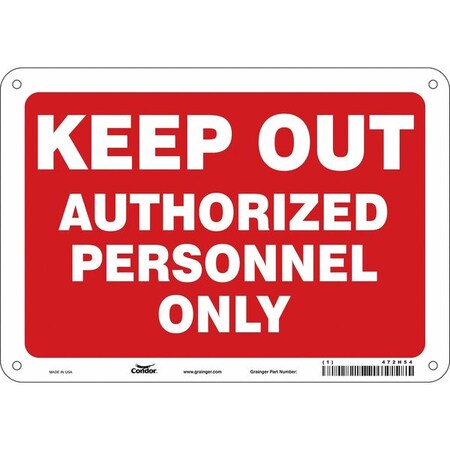 Safety Sign, 7 in Height, 10 in Width, Vinyl, Vertical Rectangle, English, 472H54 MPN:472H54