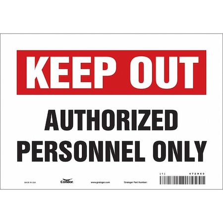 Safety Sign, 7 in Height, 10 in Width, Vinyl, Vertical Rectangle, English, 472H60 MPN:472H60