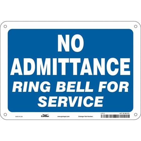 Safety Sign, 7 in Height, 10 in Width, Aluminum, Vertical Rectangle, English, 472H83 MPN:472H83