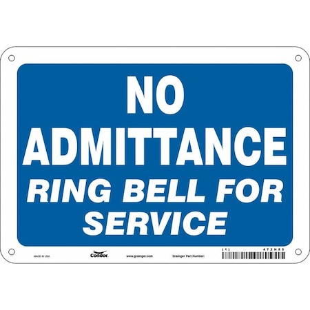 Safety Sign, 7 in Height, 10 in Width, Polyethylene, Vertical Rectangle, English, 472H85 MPN:472H85