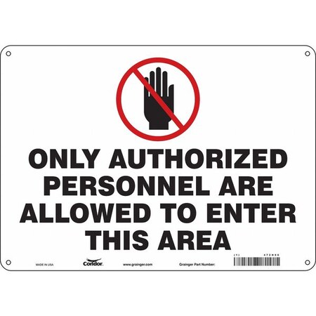 Safety Sign, 10 in Height, 14 in Width, Aluminum, Horizontal Rectangle, English, 472H96 MPN:472H96
