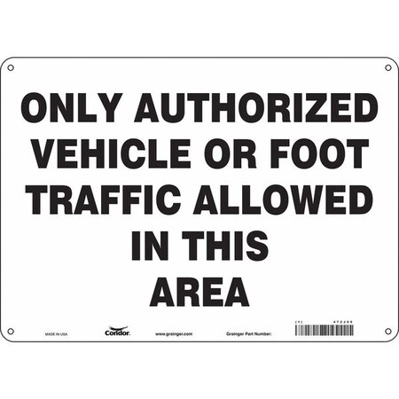 Safety Sign, 10 in Height, 14 in Width, Polyethylene, Horizontal Rectangle, English, 472J06 MPN:472J06