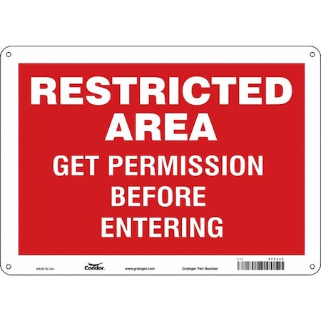 Safety Sign, 10 in Height, 14 in Width, Aluminum, Horizontal Rectangle, English, 472J32 MPN:472J32