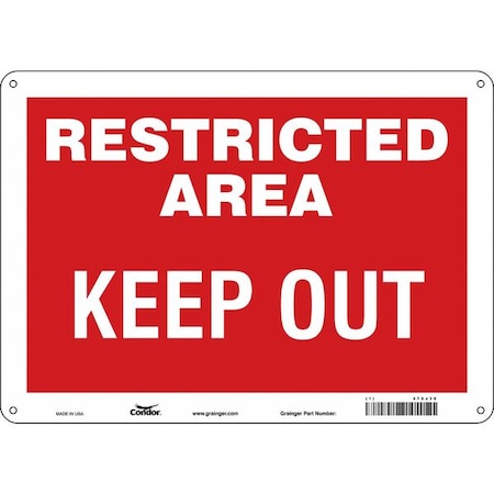Safety Sign, 10 in Height, 14 in Width, Aluminum, Horizontal Rectangle, English, 472J38 MPN:472J38
