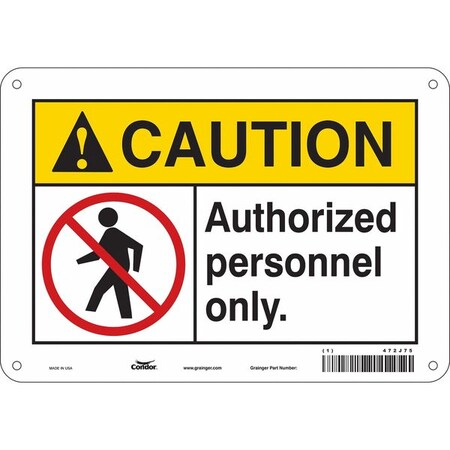 Safety Sign, 7 in Height, 10 in Width, Aluminum, Vertical Rectangle, English, 472J75 MPN:472J75