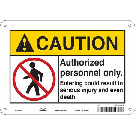 Safety Sign, 7 in Height, 10 in Width, Aluminum, Vertical Rectangle, English, 472J83 MPN:472J83
